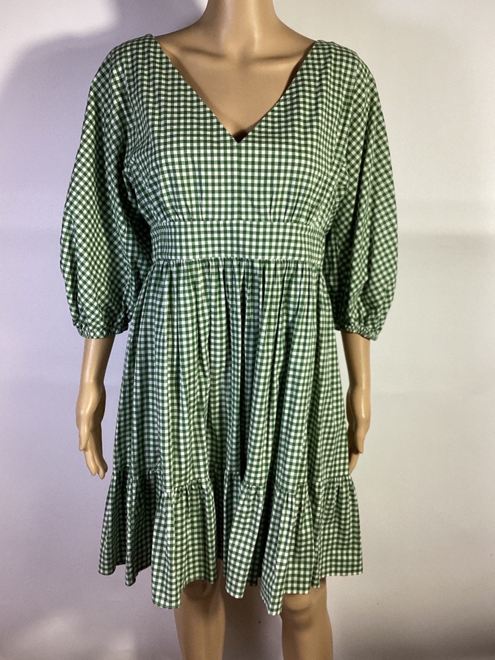 Kate Spade NY mini Green Gingham Bodega Dress Sz 8
